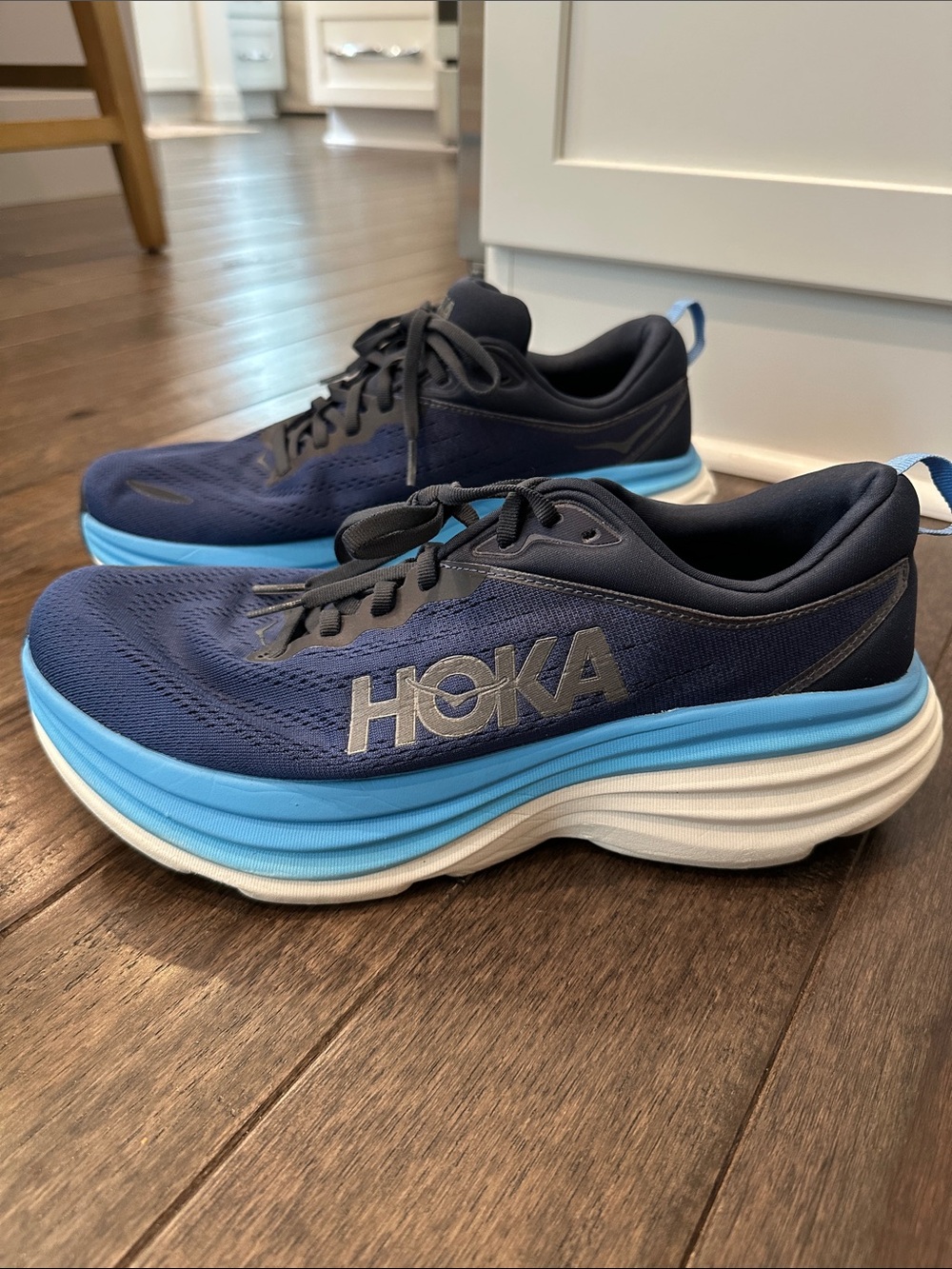 Hoka One One Men Bondi 8 Blue Outer Space Running Shoe Mens 10